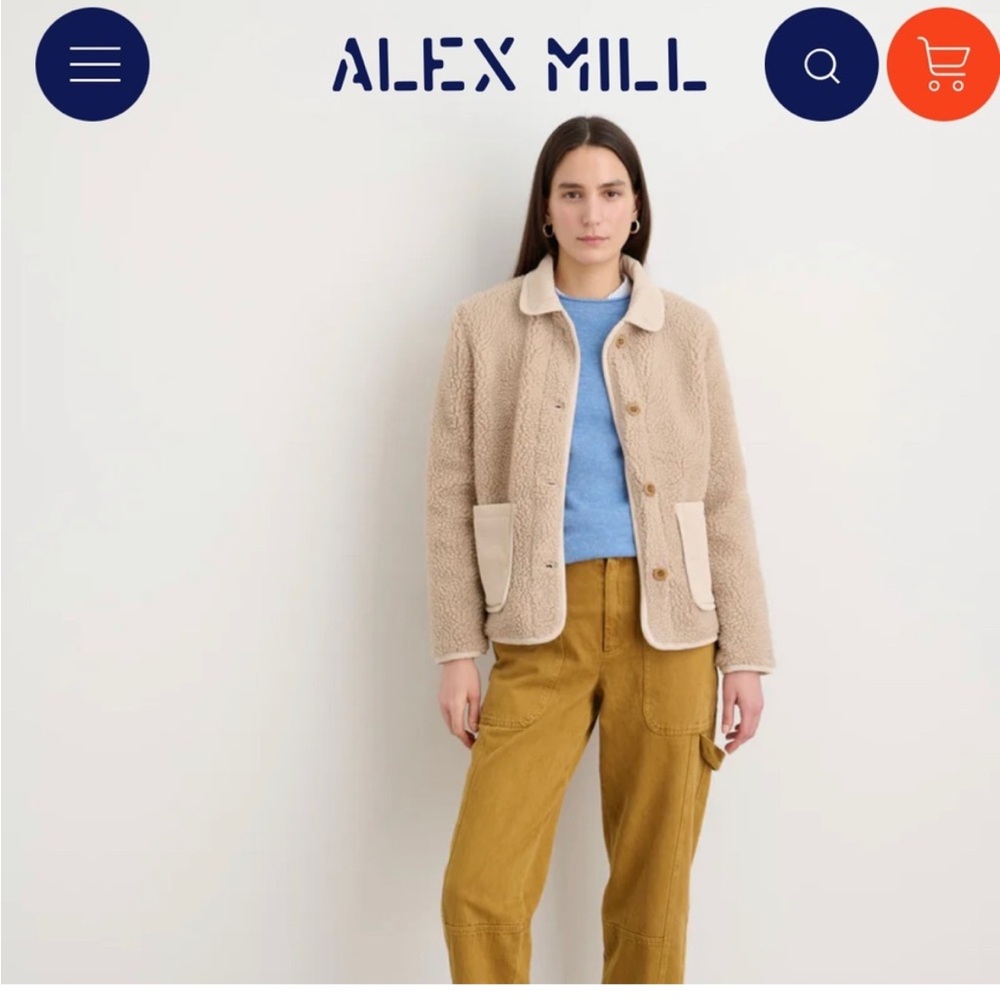 Alex Mill Sherpa Work Fleece Jacket - XS - Natural